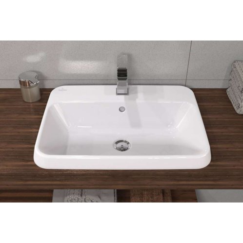 Villeroy & Boch Architectura - Umývadlo zápustné, 60x45 cm, s prepadom, otvor na batériu, alpská biela 5A676001