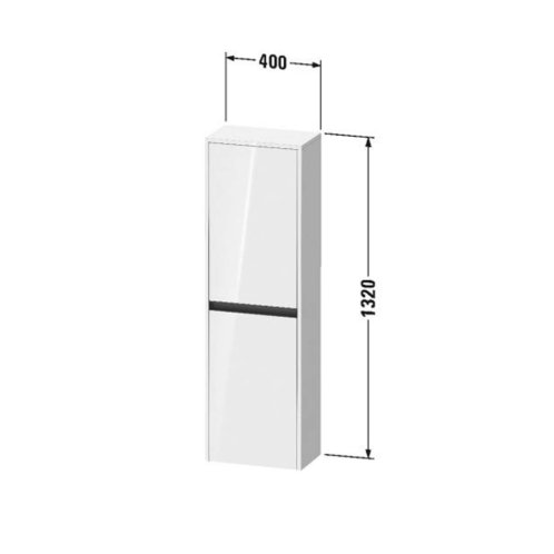 Duravit Ketho.2 - Skrinka, 132x40x24 cm, 2 dvierka, pánty vľavo, matná biela K21319L18180000