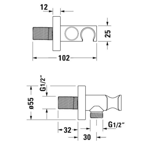 Duravit - Sprchové kolienko s držiakom, chróm UV0630009010