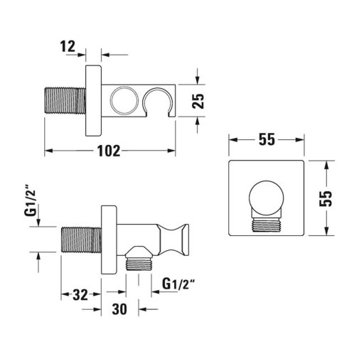 Duravit - Sprchové kolienko s držiakom, chróm UV0630010010