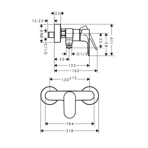 Hansgrohe Rebris S - Sprchová batéria, chróm 72640000