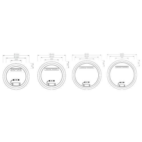Ravak Orbit - Zrkadlo s LED podsvietením, priemer 50 cm X000001573