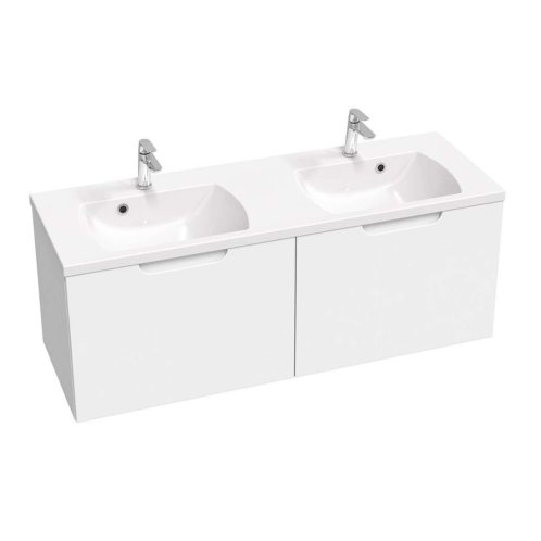 Ravak Classic II - Umývadlová skrinka 129x45x47 cm, 2 zásuvky, lesklá biela X000001482