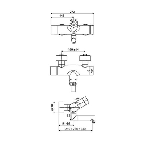 Schell Vitus - Elektronická umývadlová batéria, batériové napájanie, chróm 016340699