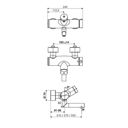 Schell Vitus - Termostatická umývadlová batéria, chróm 016500699