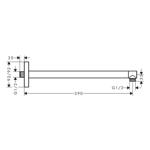 Axor - Sprchové rameno, 39 cm, kefovaný čierny chróm 26436340