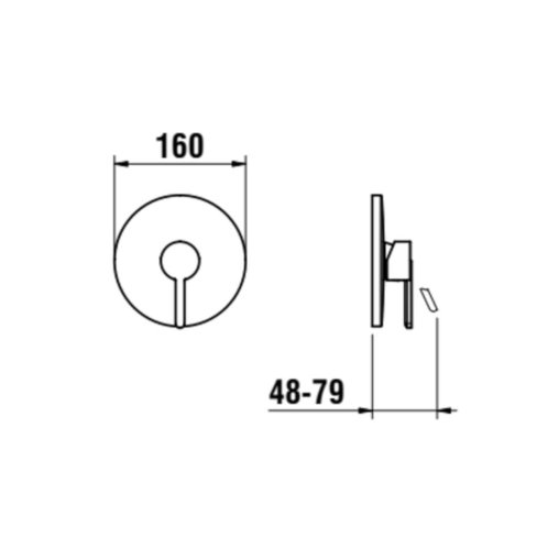 Laufen Lua - Sprchová batéria pod omietku, s telesom, chróm H3310860048001