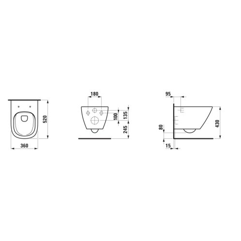 Laufen Lua - Závesné WC, Rimless, biela H8200800000001