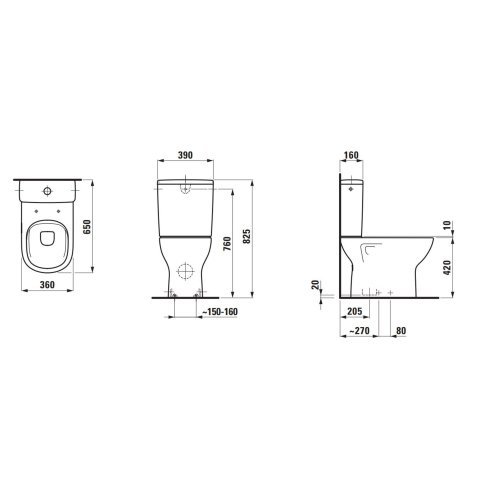 Laufen Lua - WC kombi misa, Rimless, spodný odpad, biela H8240870000001