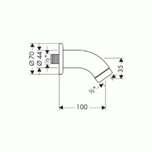Hansgrohe Aktiva - Sprchové rameno 10 cm, chróm 27438000