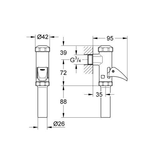 Grohe Start - Splachovač pre WC, chróm 37401000