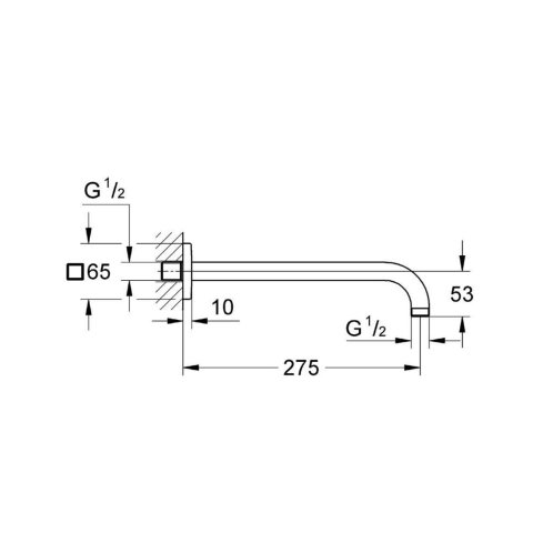 Grohe Rainshower - Sprchové koleno (moderné), chróm 27488000