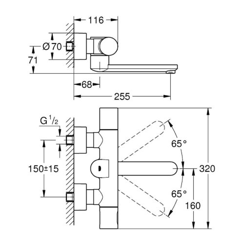 Grohe Eurosmart Cosmopolitan E - Termostatická elektronická umývadlová batéria, chróm 36333000