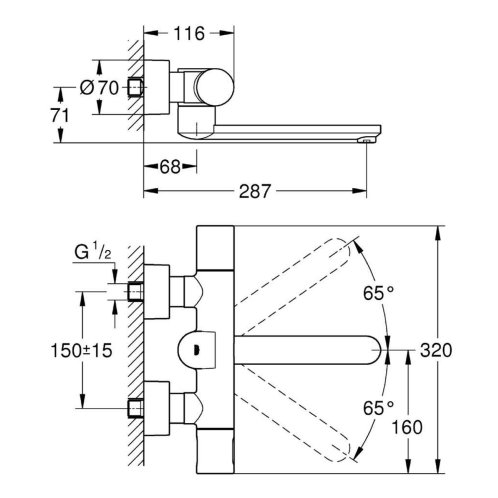 Grohe Eurosmart Cosmopolitan E - Termostatická elektronická umývadlová batéria, chróm 36332000