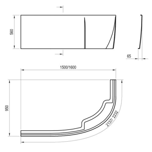 Ravak - Čelný panel k vani Rosa 95, 1600 mm, ľavý, biela CZ57100A00