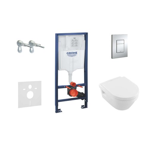 Grohe Rapid SL - Set predstenovej inštalácie, klozetu a dosky Villeroy & Boch, tlačidla Skate Cosmopolitan, chróm 38528SET-KB