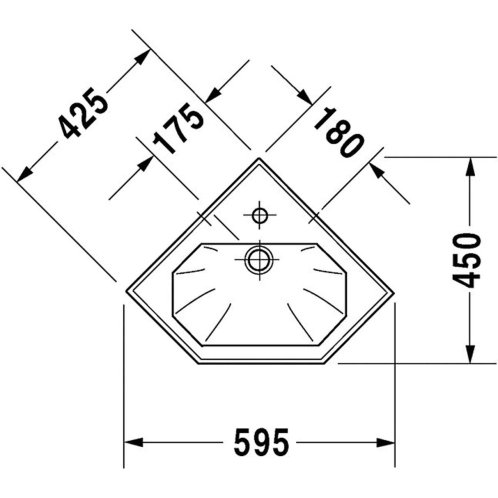 Duravit 1930 - Umývadielko s prepadom, 60x45 cm, biela 0793420000