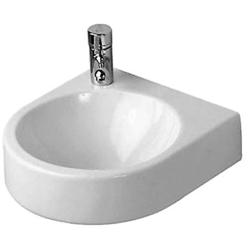 Duravit Architec - Umývadielko, 36x38 cm, bez prepadu, s otvorom na batériu vpravo, biela 0766350008