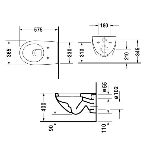 Duravit Architec - Závesné WC, biela 2546090064