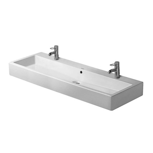 Duravit Vero - Nábytkové dvojumývadlo, 120x47 cm, s 2 otvormi na batérie, alpská biela 0454120026