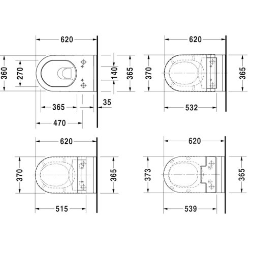 Duravit Starck 3 - Závesné WC pre SensoWash, biela 2226590000