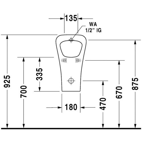 Duravit DuraStyle - Pisoár, zadný prívod vody, biela 2804300000