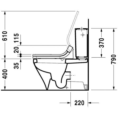 Duravit DuraStyle - WC kombi misa na SensoWash, biela 2156590000