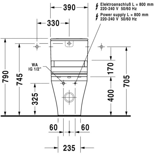 Duravit DuraStyle - WC kombi misa na SensoWash, biela 2156590000