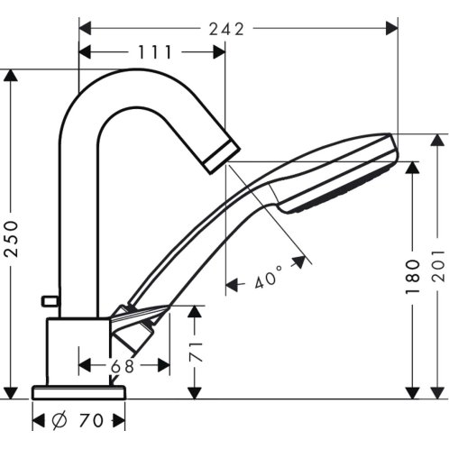 Hansgrohe Logis - Batéria na okraj vane, 3-otvorová inštalácia, chróm 71310000