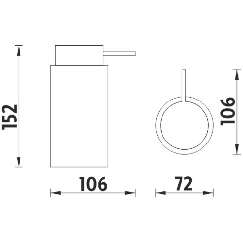 Nimco Pure - Dávkovač na tekuté mydlo, fialová, chróm/plast PU 7031-50