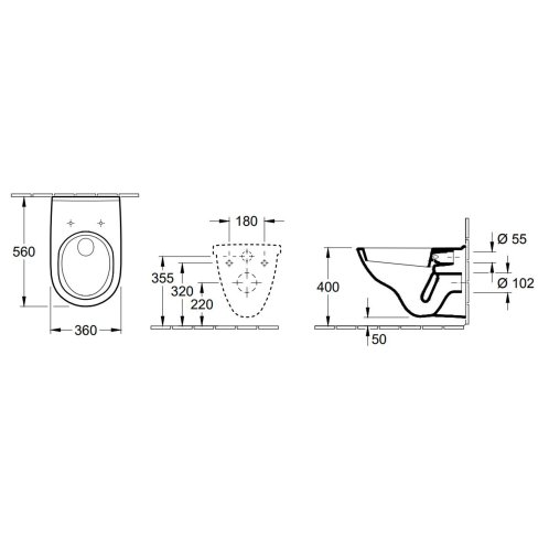 Villeroy & Boch O.novo - Závesné WC, AquaReduct, alpská biela 56601001