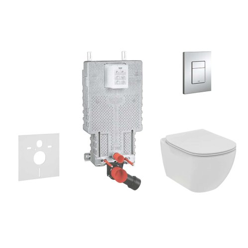 Grohe Uniset - Set predstenovej inštalácie, klozetu a dosky Ideal Standard Tesi, tlačidla Skate Cosmopolitan, chróm 38643SET-KE