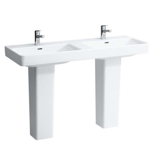 Laufen Pro S - Dvojumývadlo, 130x46 cm, 2 otvory na batérie, s LCC, biela H8149684001041