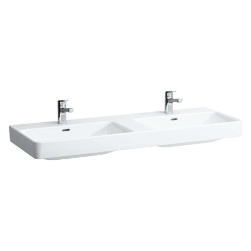 Laufen Pro S - Dvojumývadlo, 130x46 cm, s 6 otvormi na batérie, s LCC, biela H8149684001081