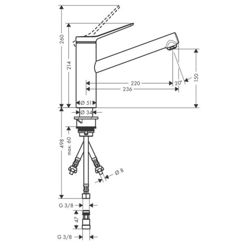 Hansgrohe Zesis M33 - Drezová batéria, matná čierna 74806670