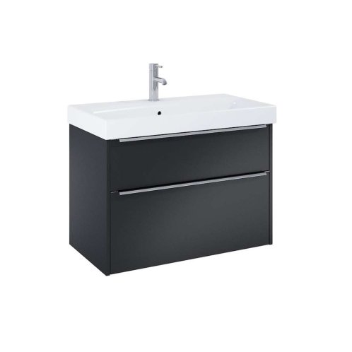 Jika Pure - Skrinka s umývadlom, 80x54x42 cm, 2 zásuvky, matná čierna H40B2344023532