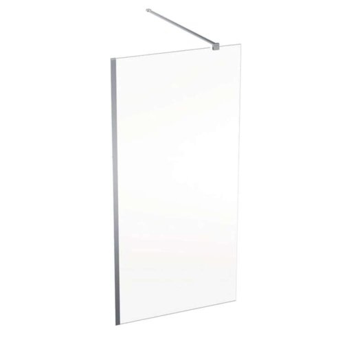 Geberit GEO - Sprchová stena Walk-In, 100x200 cm, strieborná/číre sklo 560.139.00.2