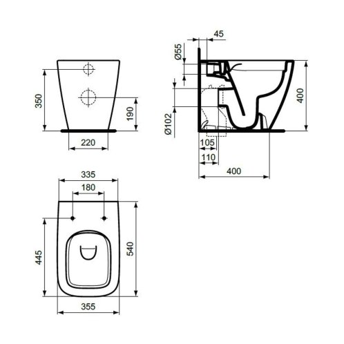 Ideal Standard i.Life B - Stojace WC, vario odpad, RimLS+, biela T461601