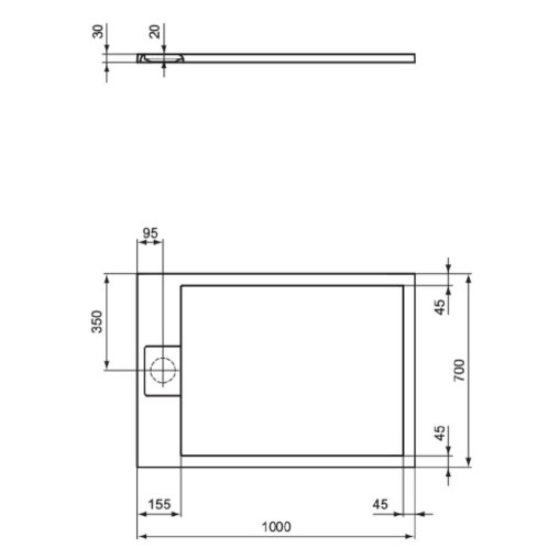 Ideal Standard i.Life - Sprchová vanička 100x70 cm, Anti-Slip, biela T5240FR