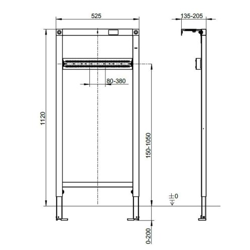 Villeroy & Boch ViConnect - Predstenová inštalácia pre sprchu a vaňu, pre nástenné batérie, výška 112 cm 92091800