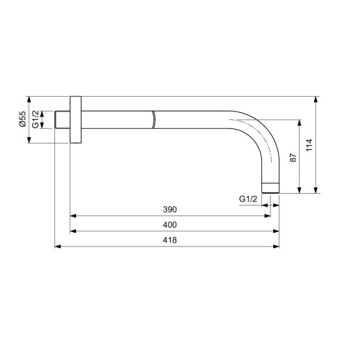 Ideal Standard ALU+ - Sprchové rameno, 40 cm, rosé B9445RO