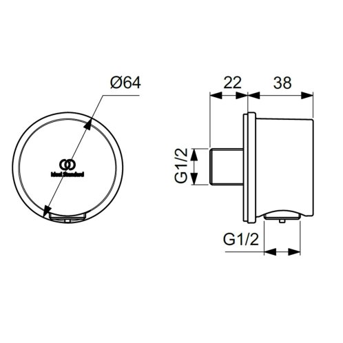 Ideal Standard Idealrain - Nástenné kolienko, rosé BC808RO