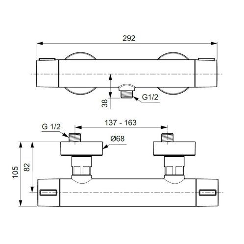 Ideal Standard ALU+ - Termostatická sprchová batéria, hodvábna čierna BD582XG