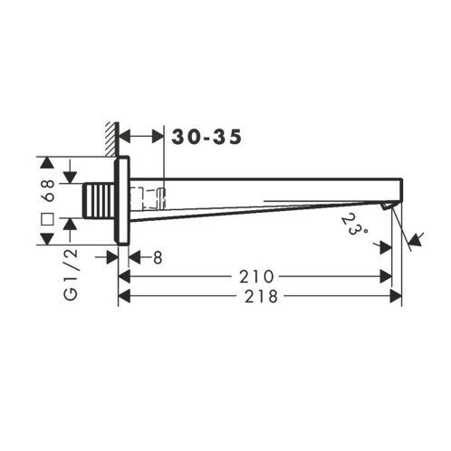 Hansgrohe Tecturis E - Vaňová vpusť, chróm 73410000