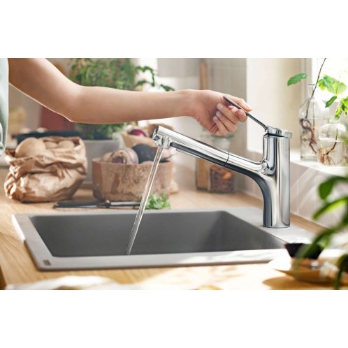 Hansgrohe Zesis M33 - Drezová batéria s výsuvnou spŕškou, chróm 74820000