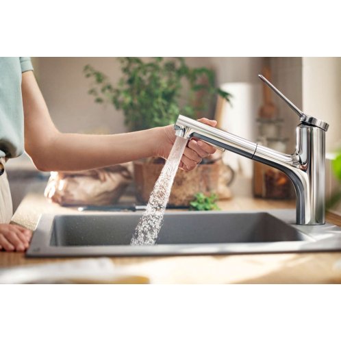 Hansgrohe Zesis M33 - Drezová batéria s výsuvnou spŕškou, chróm 74820000