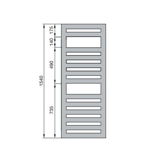 Zehnder Metropolitan Spa - Kúpeľňový radiátor 154x40 cm, rovný, stredové pripojenie 5 cm, biely lak MET-150-040
