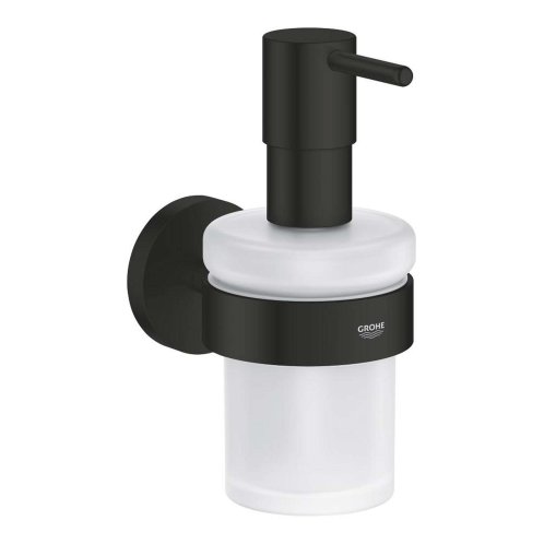 Grohe QuickFix Start - Dávkovač mydla s držiakom, sklo/matná čierna 411952430