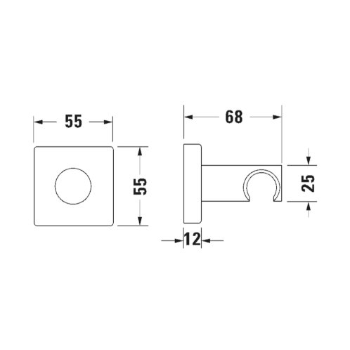Duravit - Držiak sprchy, matná čierna UV0620026046