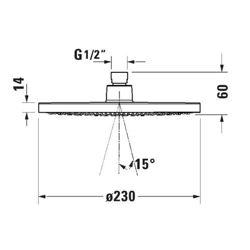 Duravit - Hlavová sprcha, priemer 23 cm, MinusFlow, zlatá UV0662017034